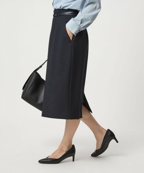 green label relaxing / グリーンレーベル リラクシング ミニ・ひざ丈スカート | ダブルクロス タイト スカート ウォッシャブル ストレッチ | 詳細17