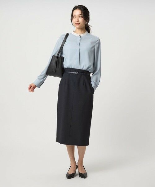 green label relaxing / グリーンレーベル リラクシング ミニ・ひざ丈スカート | ダブルクロス タイト スカート ウォッシャブル ストレッチ | 詳細18