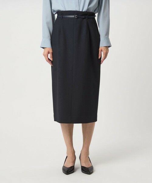 green label relaxing / グリーンレーベル リラクシング ミニ・ひざ丈スカート | ダブルクロス タイト スカート ウォッシャブル ストレッチ | 詳細22