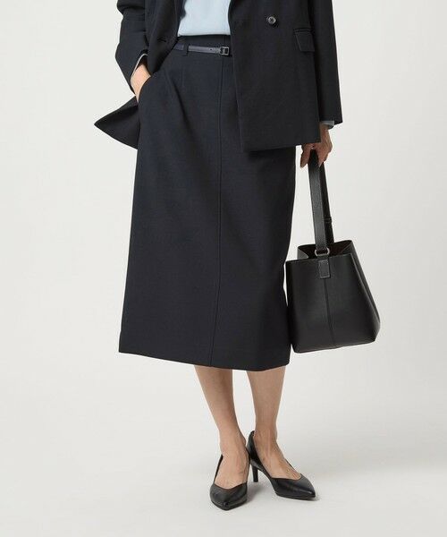 green label relaxing / グリーンレーベル リラクシング ミニ・ひざ丈スカート | ダブルクロス タイト スカート ウォッシャブル ストレッチ | 詳細20