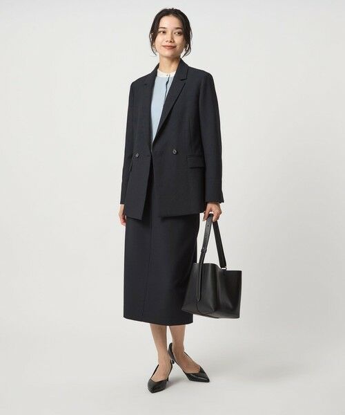 green label relaxing / グリーンレーベル リラクシング ミニ・ひざ丈スカート | ダブルクロス タイト スカート ウォッシャブル ストレッチ | 詳細21