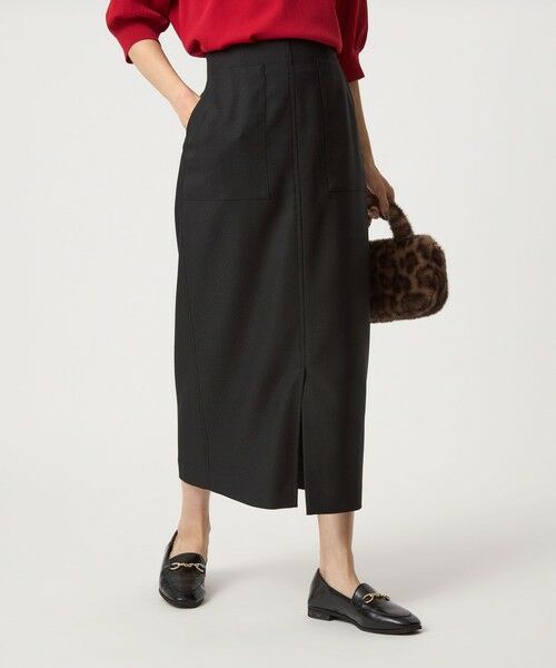 green label relaxing/グリーンレーベル リラクシング ［size SHORTあり］キチントボトムス Iライン スリム タイト スカート BLACK M(38)