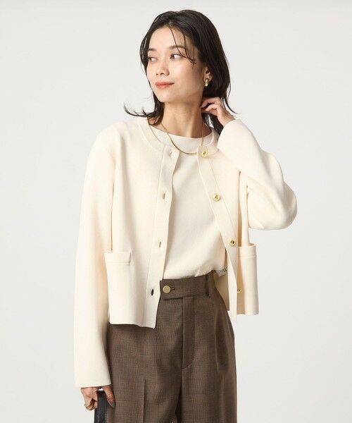 green label relaxing / グリーンレーベル リラクシング カーディガン・ボレロ | フォルム ゴールドカラーボタン ニット カーディガン ウォッシャブル | 詳細7