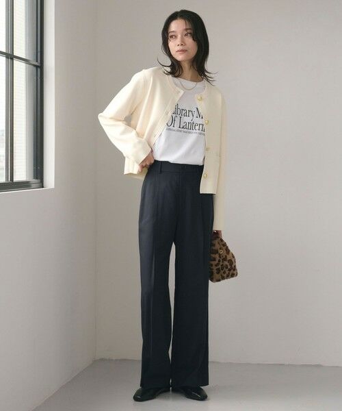 green label relaxing / グリーンレーベル リラクシング カーディガン・ボレロ | フォルム ゴールドカラーボタン ニット カーディガン ウォッシャブル | 詳細3