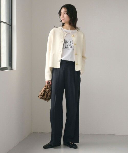 green label relaxing / グリーンレーベル リラクシング カーディガン・ボレロ | フォルム ゴールドカラーボタン ニット カーディガン ウォッシャブル | 詳細4