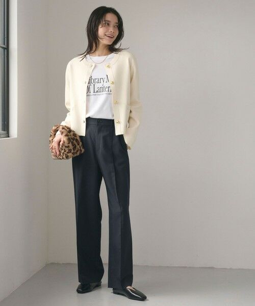 green label relaxing / グリーンレーベル リラクシング カーディガン・ボレロ | フォルム ゴールドカラーボタン ニット カーディガン ウォッシャブル | 詳細5