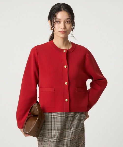 green label relaxing / グリーンレーベル リラクシング カーディガン・ボレロ | フォルム ゴールドカラーボタン ニット カーディガン ウォッシャブル | 詳細10