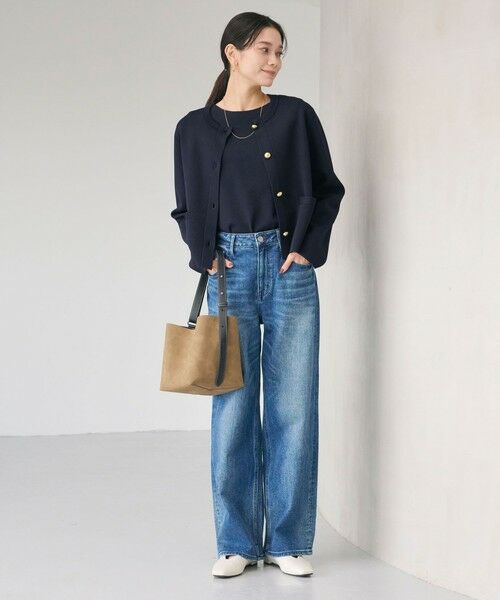 green label relaxing / グリーンレーベル リラクシング カーディガン・ボレロ | フォルム ゴールドカラーボタン ニット カーディガン ウォッシャブル | 詳細22