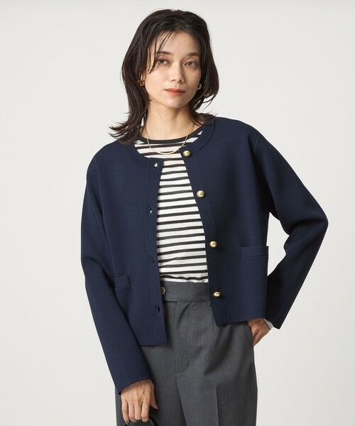 green label relaxing / グリーンレーベル リラクシング カーディガン・ボレロ | フォルム ゴールドカラーボタン ニット カーディガン ウォッシャブル | 詳細23