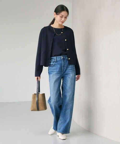 green label relaxing / グリーンレーベル リラクシング カーディガン・ボレロ | フォルム ゴールドカラーボタン ニット カーディガン ウォッシャブル | 詳細21