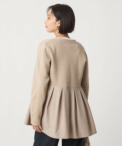 green label relaxing / グリーンレーベル リラクシング カーディガン・ボレロ | ドッキング ペプラム Vネック ニット カーディガン -ウォッシャブル- | 詳細7