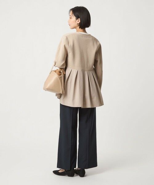 green label relaxing / グリーンレーベル リラクシング カーディガン・ボレロ | ドッキング ペプラム Vネック ニット カーディガン -ウォッシャブル- | 詳細9