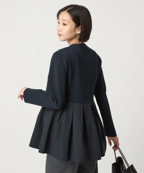 green label relaxing / グリーンレーベル リラクシング カーディガン・ボレロ | ドッキング ペプラム Vネック ニット カーディガン -ウォッシャブル- | 詳細19