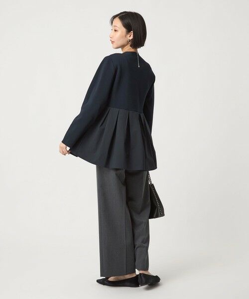 green label relaxing / グリーンレーベル リラクシング カーディガン・ボレロ | ドッキング ペプラム Vネック ニット カーディガン -ウォッシャブル- | 詳細21