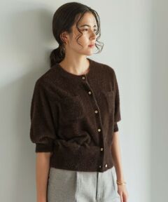 green label relaxing / グリーンレーベル リラクシング カーディガン・ボレロ | フラッフフェザー ショートスリーブ ニット カーディガン -ウォッシャブル-