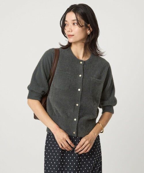 green label relaxing / グリーンレーベル リラクシング カーディガン・ボレロ | フラッフフェザー ショートスリーブ ニット カーディガン -ウォッシャブル- | 詳細9