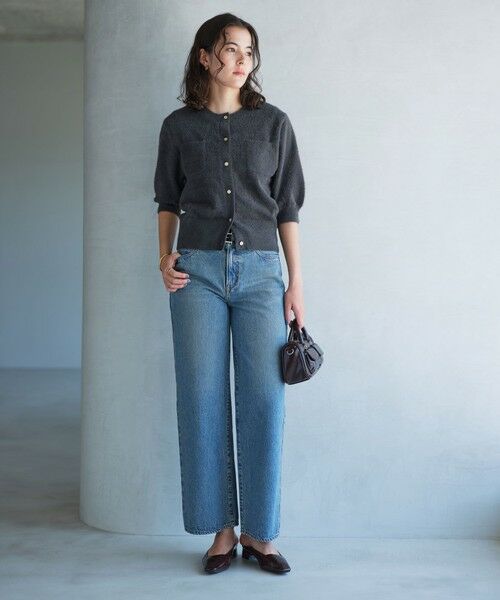 green label relaxing / グリーンレーベル リラクシング カーディガン・ボレロ | フラッフフェザー ショートスリーブ ニット カーディガン -ウォッシャブル- | 詳細7