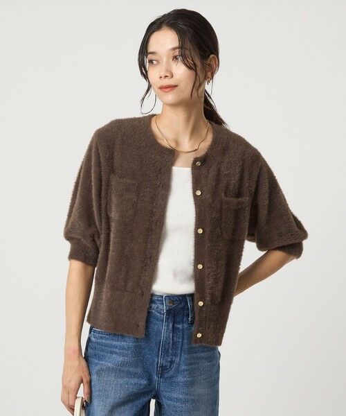 green label relaxing / グリーンレーベル リラクシング カーディガン・ボレロ | フラッフフェザー ショートスリーブ ニット カーディガン -ウォッシャブル- | 詳細18