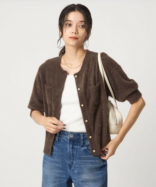 green label relaxing / グリーンレーベル リラクシング カーディガン・ボレロ | フラッフフェザー ショートスリーブ ニット カーディガン -ウォッシャブル- | 詳細19
