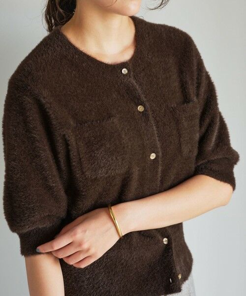 フラッフフェザー ショートスリーブ ニット カーディガン