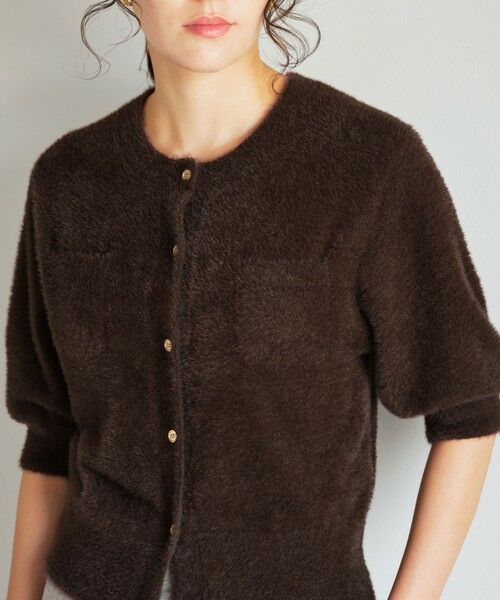 green label relaxing / グリーンレーベル リラクシング カーディガン・ボレロ | フラッフフェザー ショートスリーブ ニット カーディガン -ウォッシャブル- | 詳細14