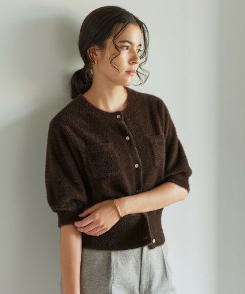 green label relaxing / グリーンレーベル リラクシング カーディガン・ボレロ | フラッフフェザー ショートスリーブ ニット カーディガン -ウォッシャブル- | 詳細16