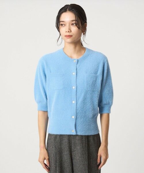 green label relaxing / グリーンレーベル リラクシング カーディガン・ボレロ | フラッフフェザー ショートスリーブ ニット カーディガン -ウォッシャブル- | 詳細25