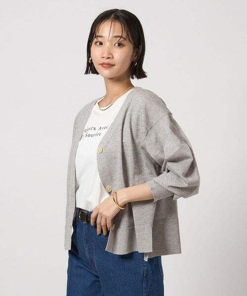 green label relaxing / グリーンレーベル リラクシング カーディガン・ボレロ | ブライトフォルム Vネック ニット カーディガン | 詳細9