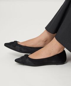 green label relaxing / グリーンレーベル リラクシング パンプス | ポインテッド タックリボン フラットシューズ 撥水