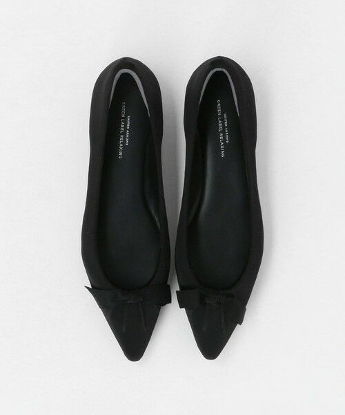 green label relaxing / グリーンレーベル リラクシング パンプス | ポインテッド タックリボン フラットシューズ 撥水 | 詳細4