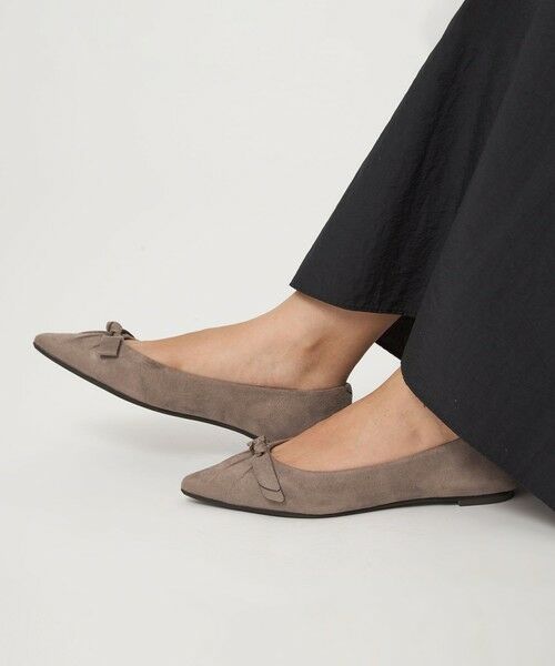 green label relaxing / グリーンレーベル リラクシング パンプス | ポインテッド タックリボン フラットシューズ 撥水 | 詳細7