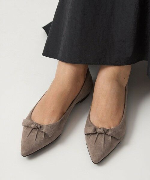 green label relaxing / グリーンレーベル リラクシング パンプス | ポインテッド タックリボン フラットシューズ 撥水 | 詳細8