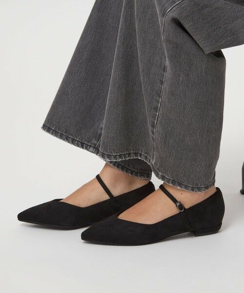 green label relaxing / グリーンレーベル リラクシング パンプス | Vカット ストラップ フラットシューズ 撥水 | 詳細1