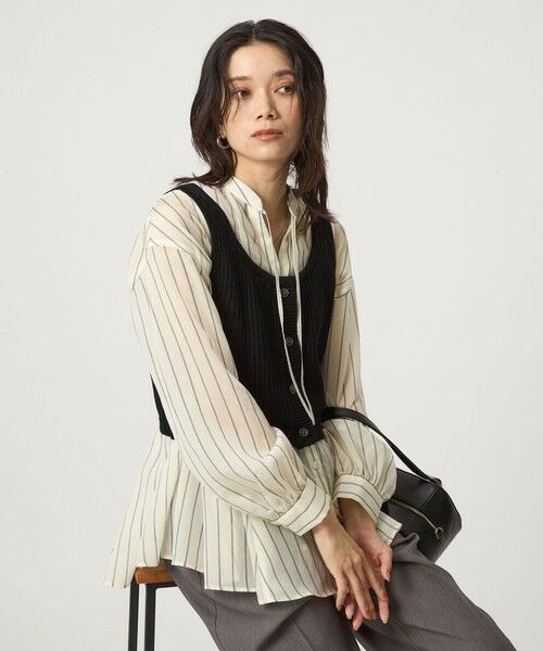 グリーンレーベルリラクシング 【結論シリーズ】ミルフィーユフレアブラウス green label relaxing ブラウス シャツ 「結論シリーズ