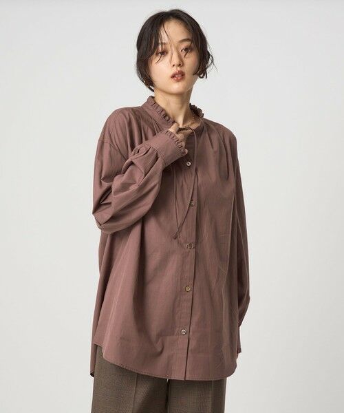 green label relaxing / グリーンレーベル リラクシング シャツ・ブラウス | ［size SHORTあり］フリルネック ブラウス | 詳細8