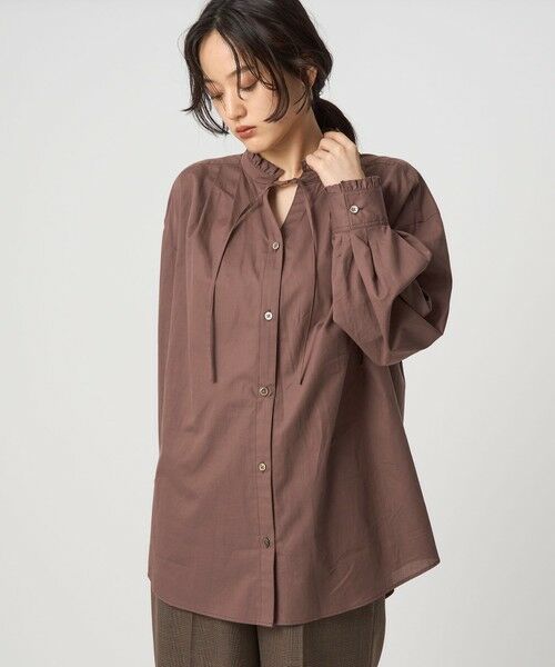 green label relaxing / グリーンレーベル リラクシング シャツ・ブラウス | ［size SHORTあり］フリルネック ブラウス | 詳細9