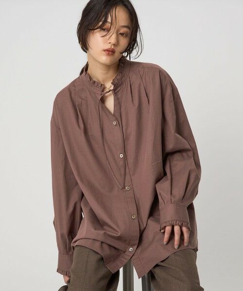 green label relaxing / グリーンレーベル リラクシング シャツ・ブラウス | ［size SHORTあり］フリルネック ブラウス | 詳細11