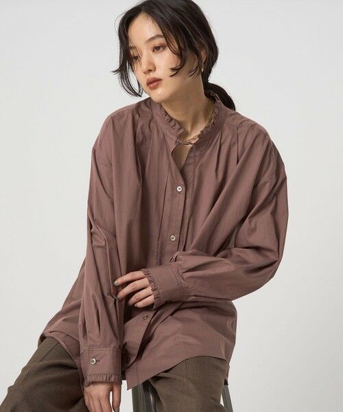 green label relaxing / グリーンレーベル リラクシング シャツ・ブラウス | ［size SHORTあり］フリルネック ブラウス | 詳細12