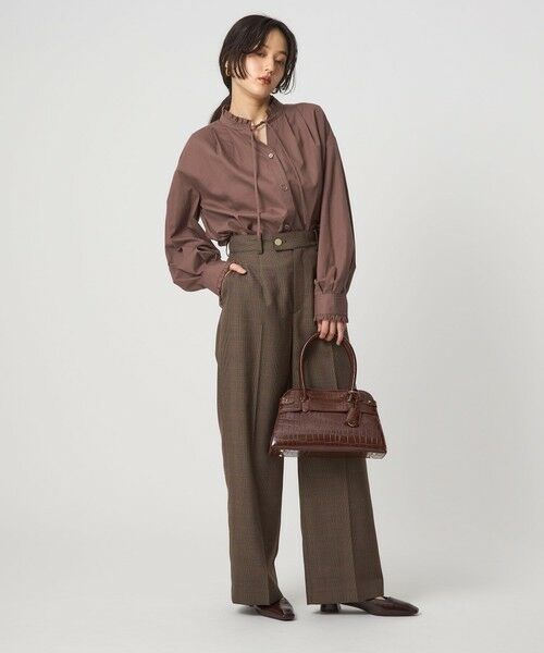 green label relaxing / グリーンレーベル リラクシング シャツ・ブラウス | ［size SHORTあり］フリルネック ブラウス | 詳細17