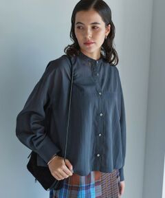 green label relaxing / グリーンレーベル リラクシング シャツ・ブラウス | ソモウライク シアー バンドカラー シャツ