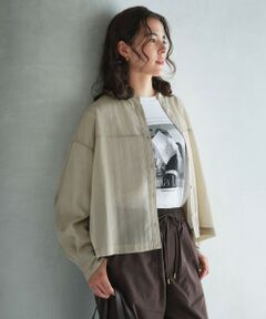 green label relaxing / グリーンレーベル リラクシング シャツ・ブラウス | ソモウライク シアー バンドカラー シャツ