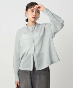 green label relaxing / グリーンレーベル リラクシング シャツ・ブラウス | ソモウライク シアー バンドカラー シャツ