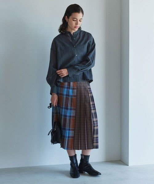 green label relaxing / グリーンレーベル リラクシング シャツ・ブラウス | ソモウライク シアー バンドカラー シャツ | 詳細3