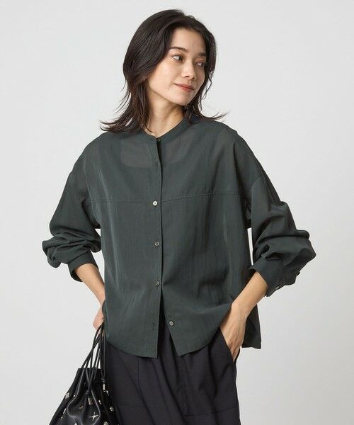 green label relaxing / グリーンレーベル リラクシング シャツ・ブラウス | ソモウライク シアー バンドカラー シャツ | 詳細4