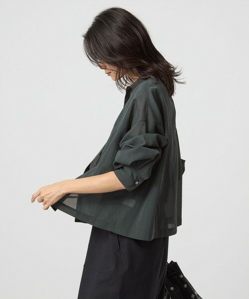 green label relaxing / グリーンレーベル リラクシング シャツ・ブラウス | ソモウライク シアー バンドカラー シャツ | 詳細5