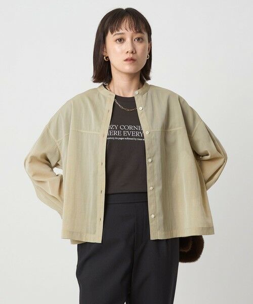 green label relaxing / グリーンレーベル リラクシング シャツ・ブラウス | ソモウライク シアー バンドカラー シャツ | 詳細16