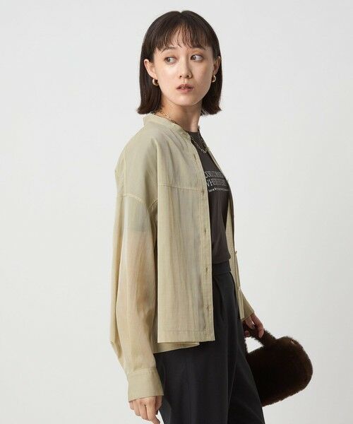 green label relaxing / グリーンレーベル リラクシング シャツ・ブラウス | ソモウライク シアー バンドカラー シャツ | 詳細17