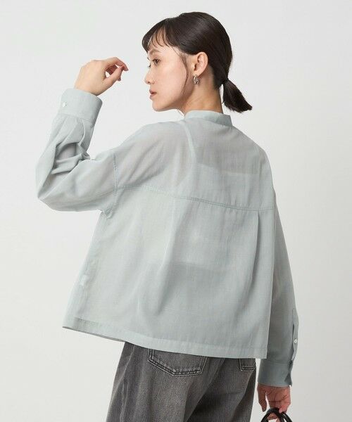 green label relaxing / グリーンレーベル リラクシング シャツ・ブラウス | ソモウライク シアー バンドカラー シャツ | 詳細22