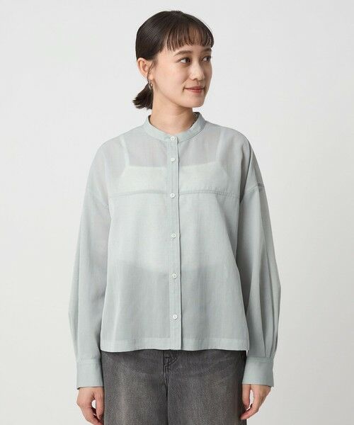 green label relaxing / グリーンレーベル リラクシング シャツ・ブラウス | ソモウライク シアー バンドカラー シャツ | 詳細24