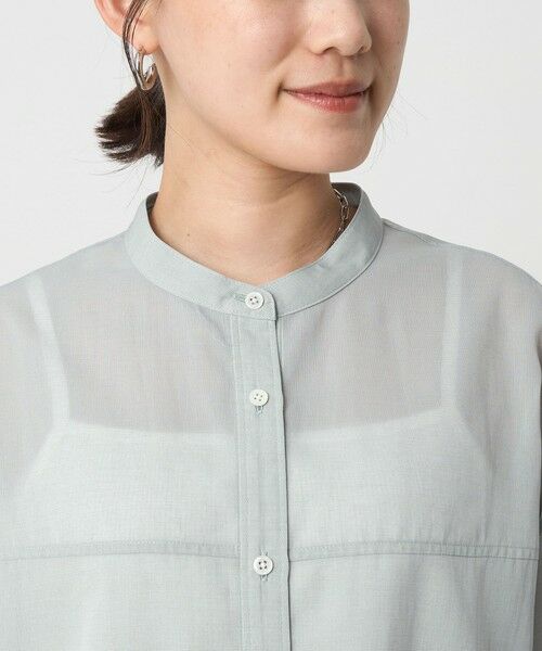 green label relaxing / グリーンレーベル リラクシング シャツ・ブラウス | ソモウライク シアー バンドカラー シャツ | 詳細27
